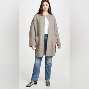 Madewell Minetta Sweater Coat Heather Birch 100% Wool Size “Medium” - Flawed